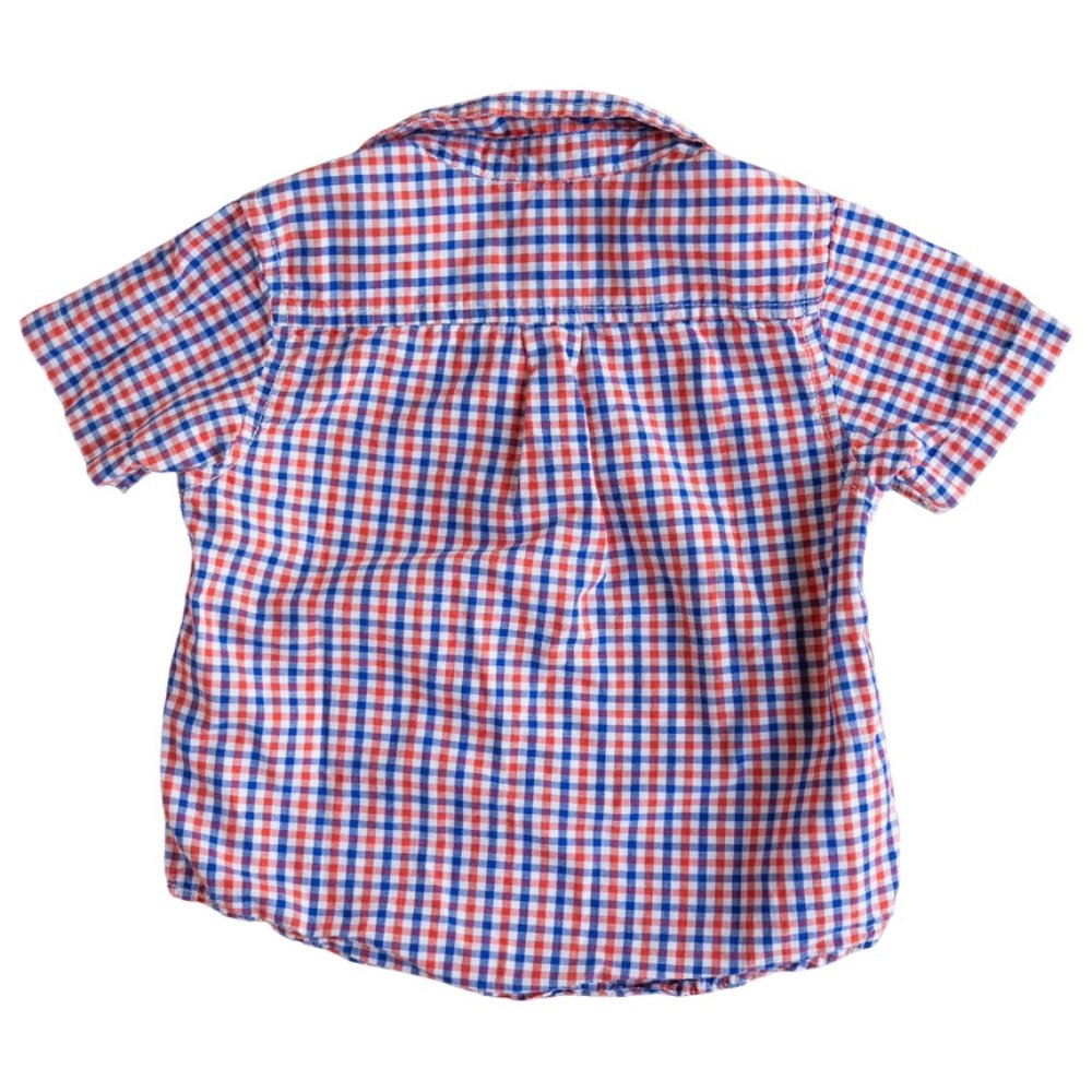 2 pair lot bundle Button down plaid gingham short sleeve shirt - Picture 2 of 9